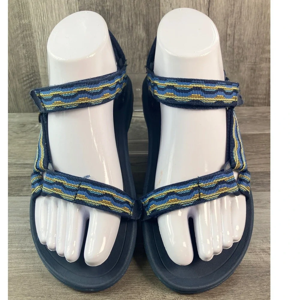 Teva Kids Hurricane XLT 2 Navy Blue Geometric Wave Sport Sandals Size 2 1019390C